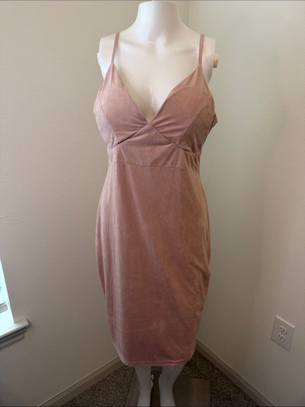 J for Justify Blush Pink Velvet Top with Spaghetti Straps